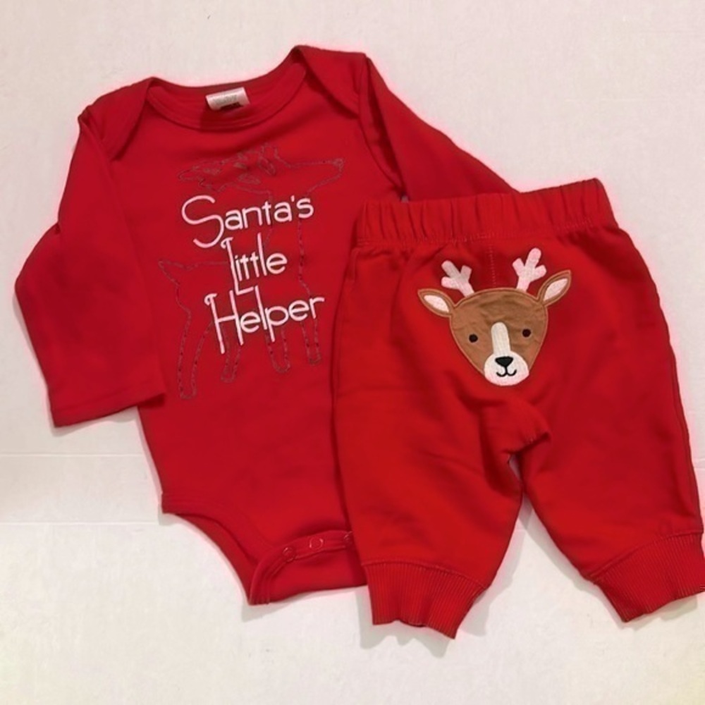 Santa’s little helper with reindeer pants 3 months - Picture 1 of 6